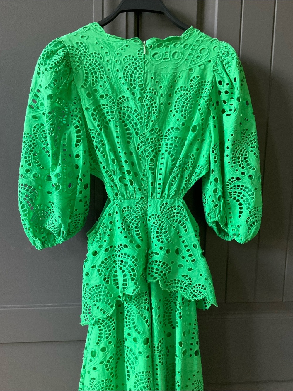 FARM Rio Vibrant Richeliu Eyelet Maxi Dress with Puff Sleeves - Picture 5 of 13